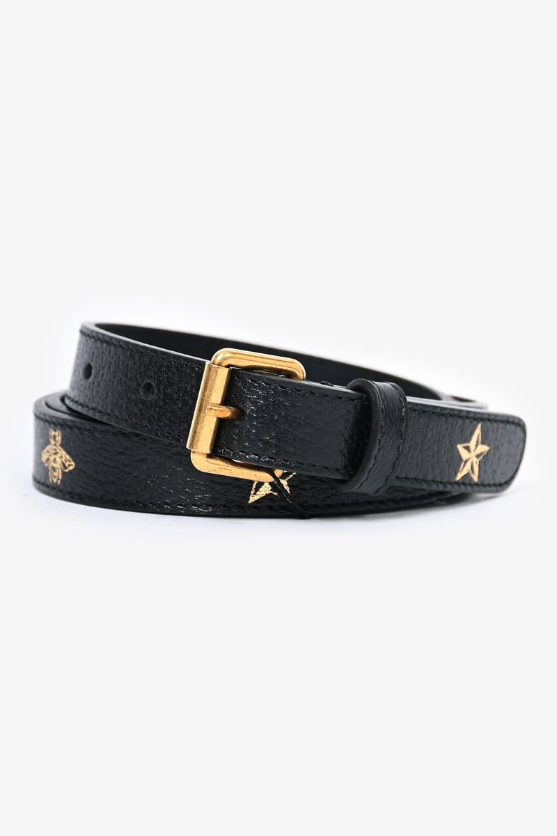 Gucci Black Belt with Gold Buckle and Bee Motif – Luxury  display picture 2