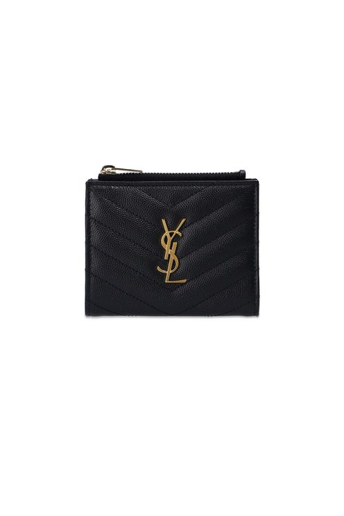 Black Quilted Logo Wallet