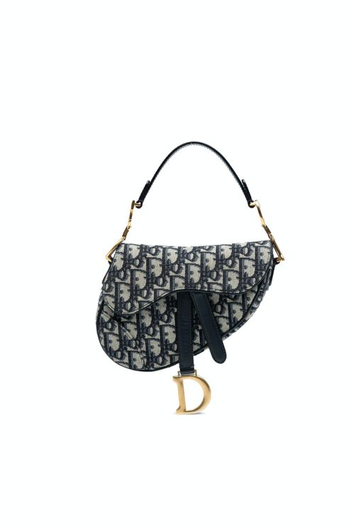 Mini Oblique Canvas Saddle Bag