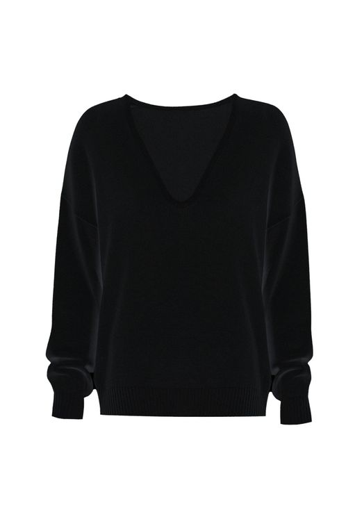 Sweter black organic z kaszmirem