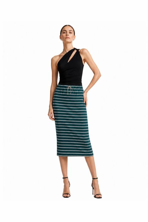 Cotton Pique Pencil Skirt
