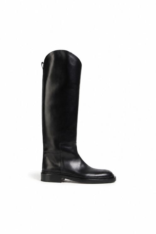 Asymmetric Knee-High Boots