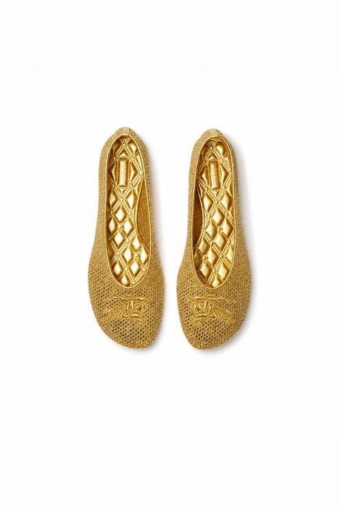 Mesh Gold Flats 