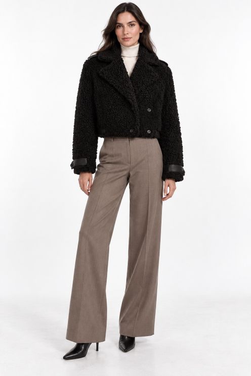 Cropped Petra Shearling Coat 