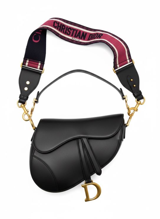  Black Smooth Calfskin Saddle Bag