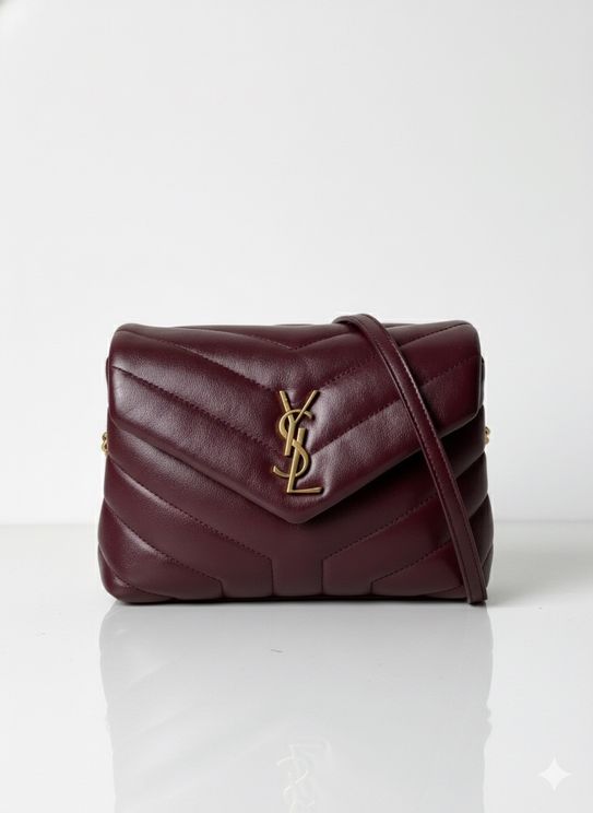 Loulou Quilted Monogram Crossbody Bag Rouge 