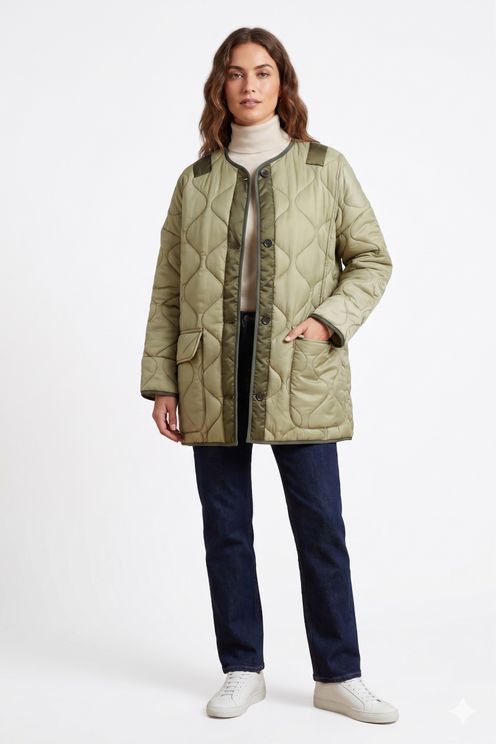 Teddy Collarless Quilted Jacket