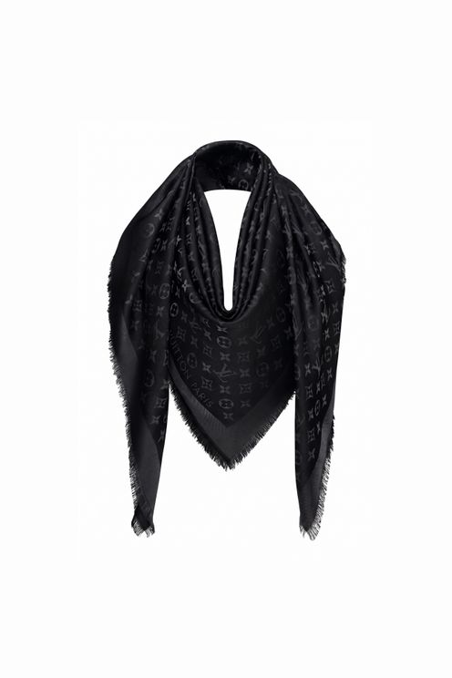 Monogram Shawl Black