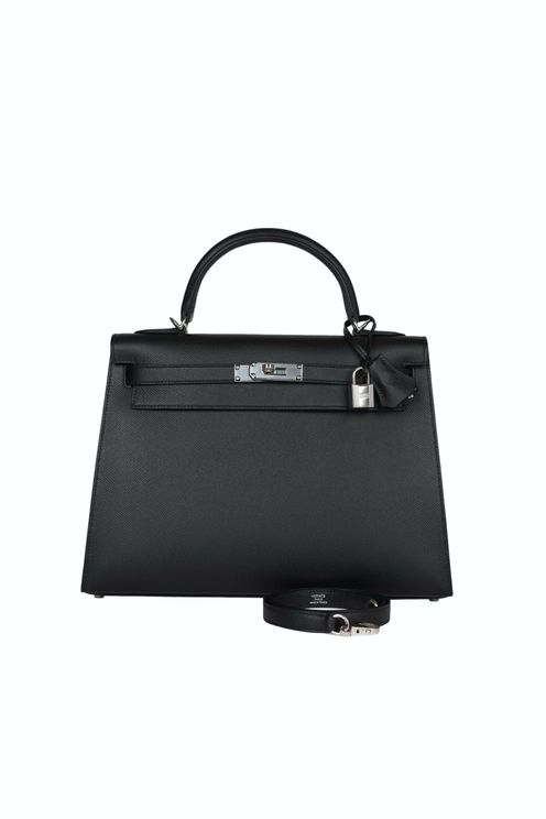 入園入学祝い Dostępna od Ręki Hermès Kelly 32 Black Togo – 100 ハンドバッグ