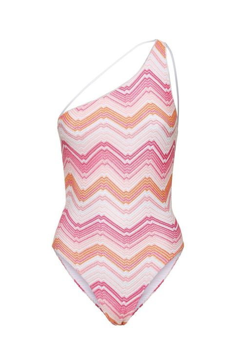 One-shoulder one-piece swimming suite 
