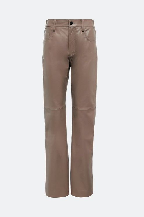 Taupe Leather Icon Pants
