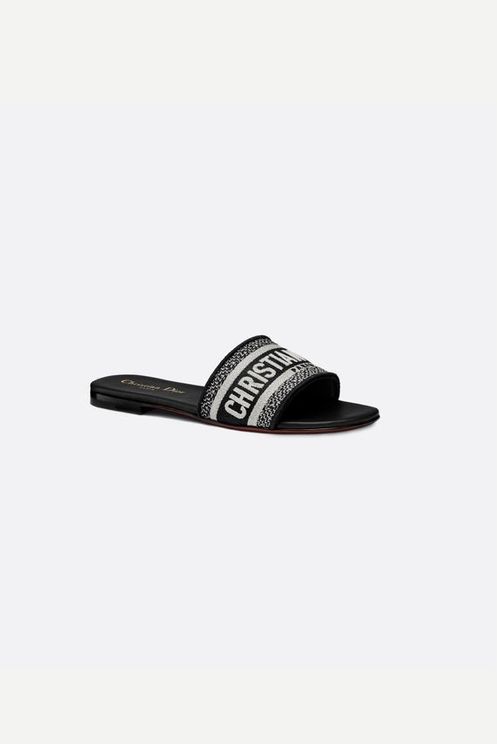 Dway Slide Embroidered Black 37.5