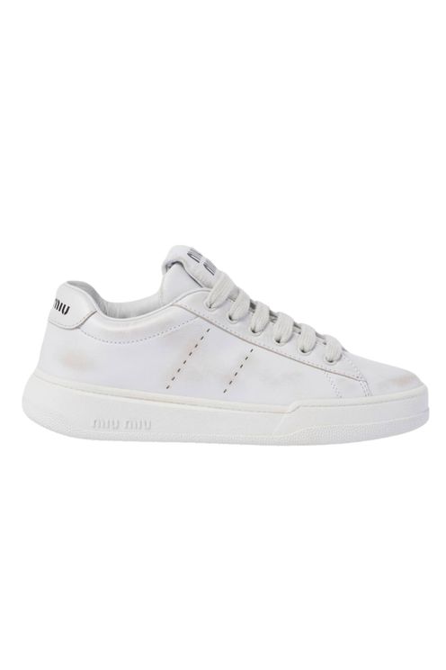Bleached leather sneakers