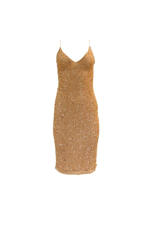 Beige Sequin Dress