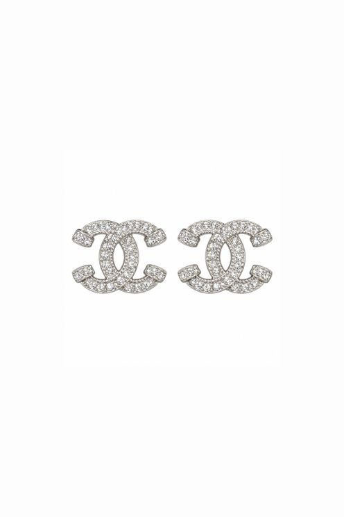 Crystal-Embellished Double C Stud Earrings