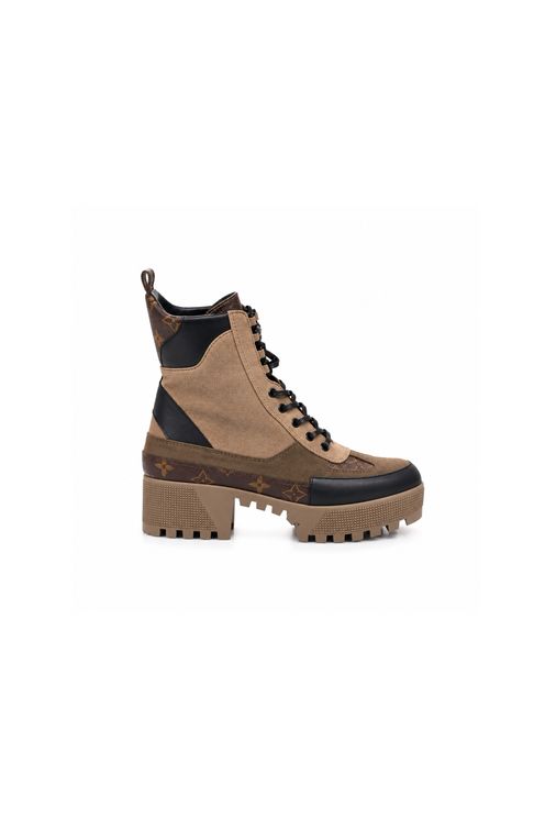 Suede Calfskin Monogram Laureate Platform Desert Boots
