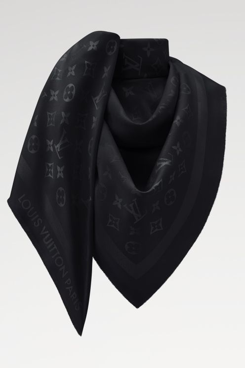 Monogram Black Shawl
