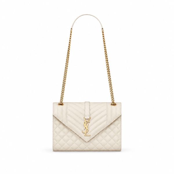 Envelope Medium Bag  in Quilted Grain de Poudre Leather