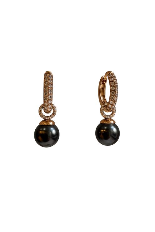Midnight Glow Pearl Hoops