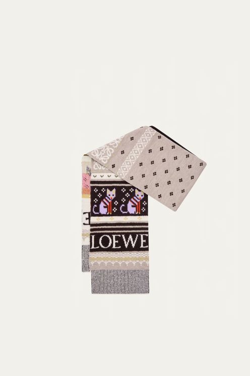 x Louis Wain Futurist Cat Fair Isle Scarf