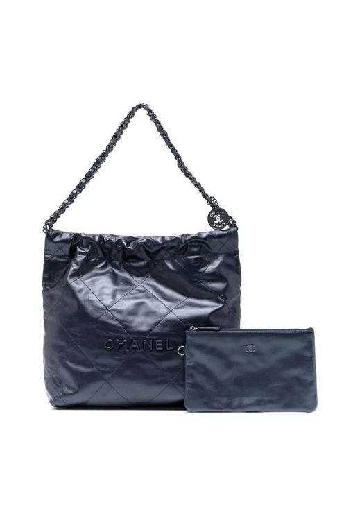 Metallic Calfskin 22 Navy Blue