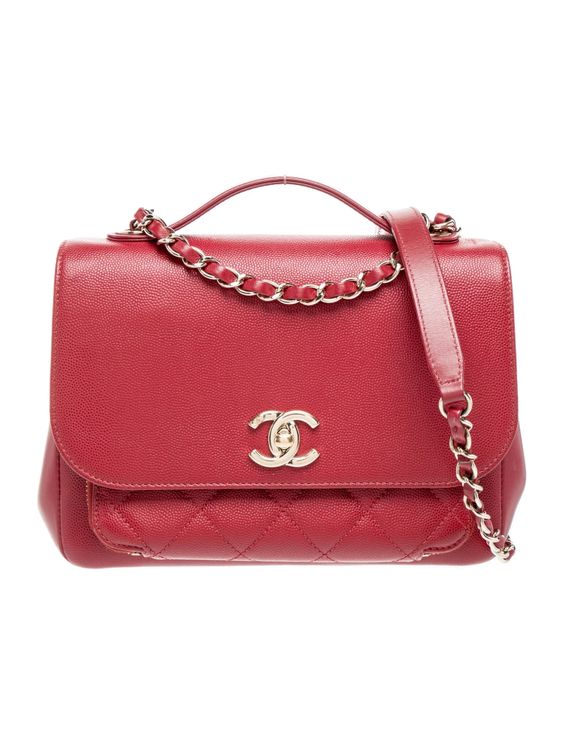 Business Affinity Small Red Grained Caviar Gold  Hardware