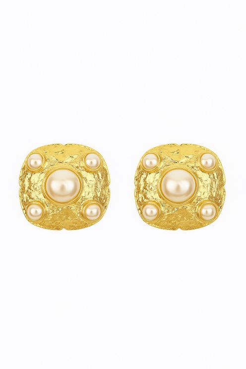 Golden Aurelia Pearl Studs