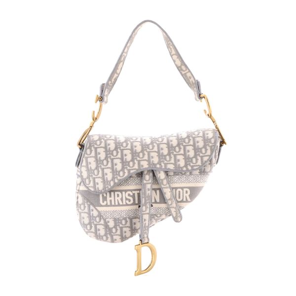 Saddle Handbag Logo Embroidered Oblique Canvas Medium shoulder bag Saddle Handbag Logo Embroidered Oblique Canvas Medium shoulder bag