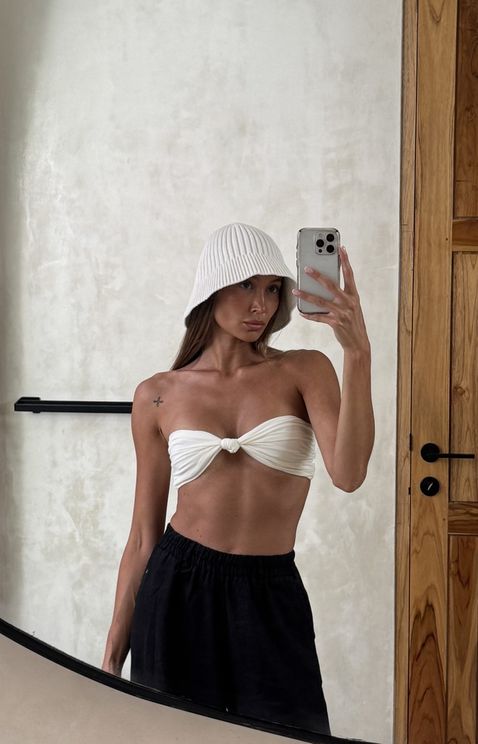 Kapelusz organic z kaszmirem cream