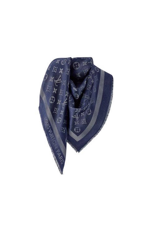 Monogram Navy Shine Shawl