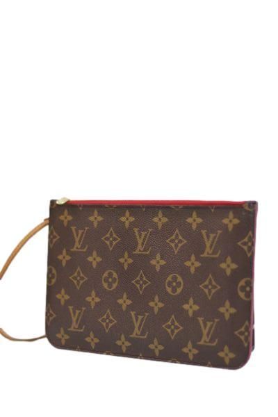 Louis Vuitton Ebene Monogram Coated Canvas Félicie Pochette Gold Hardware, 2021-2022 (Like New), Brown Womens Handbag