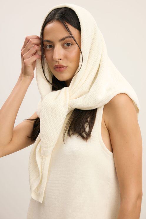 Dzianinowa chusta organic cream Dzianinowa chusta organic cream