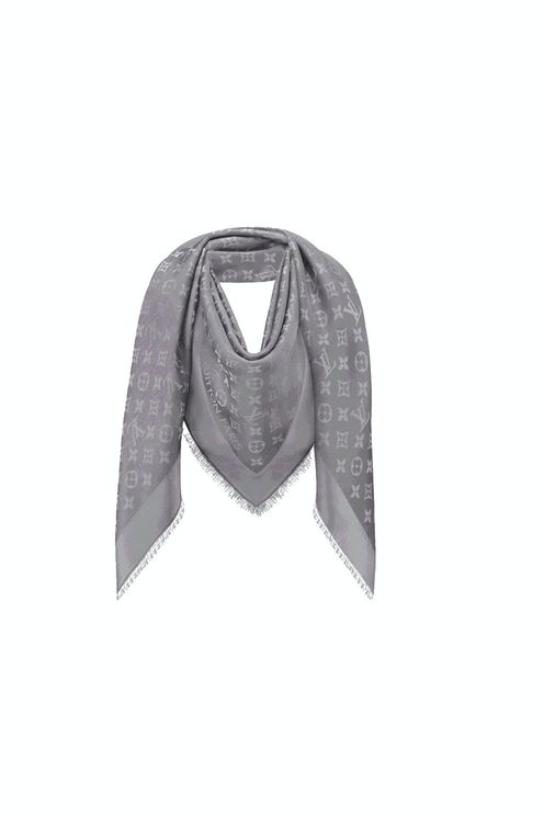 Silver Monogram Whisper Shawl