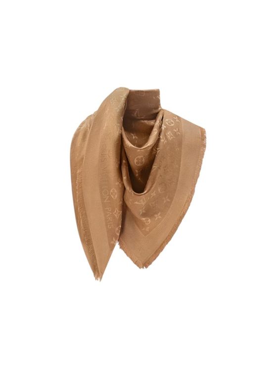 Caramel Beige Monogram Shawl