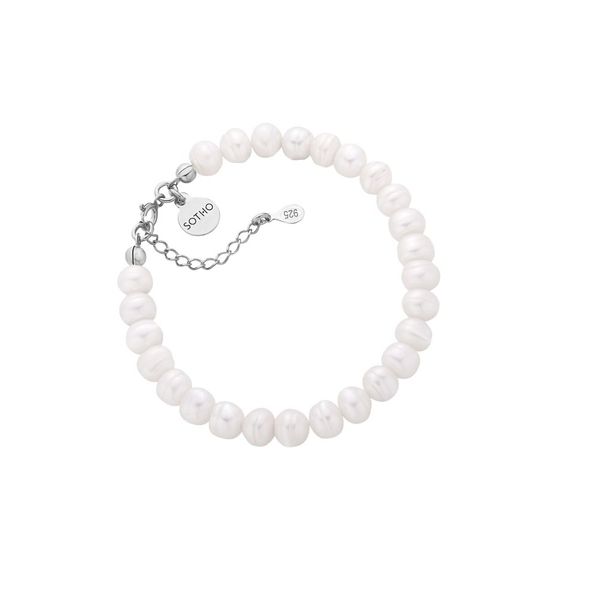 Srebrna bransoletka z pereł naturalnych