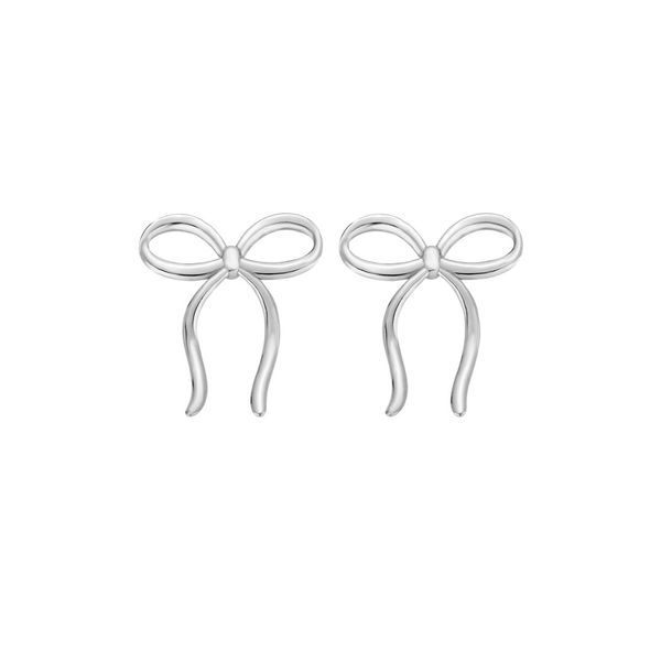 Srebrne kolczyki cienkie kokardki