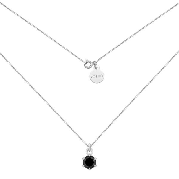 Srebrny naszyjnik z czarną cyrkonią