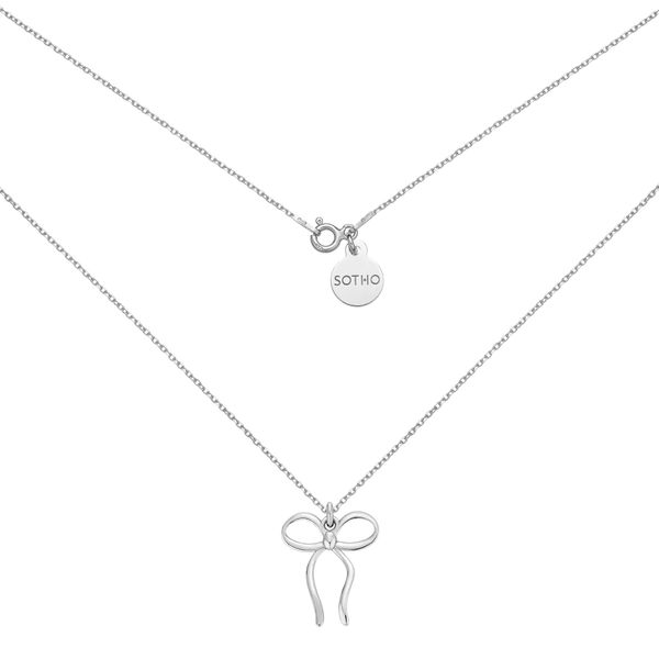 Srebrny naszyjnik z cienką kokardką