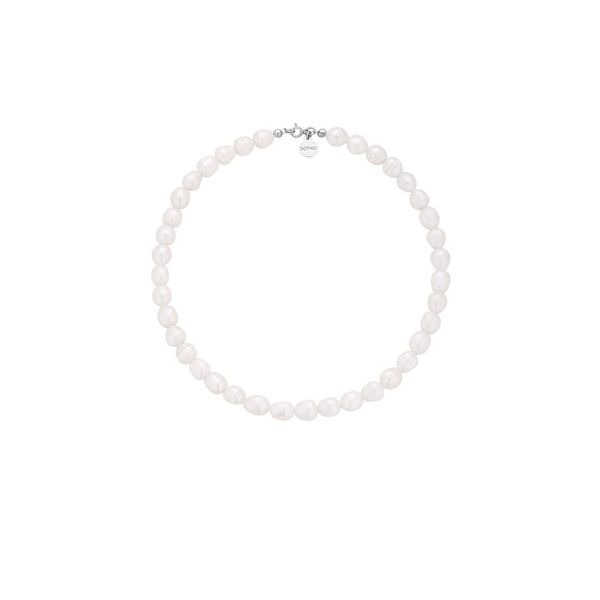 Srebrny naszyjnik z dużych pereł naturalnych Srebrny naszyjnik z dużych pereł naturalnych