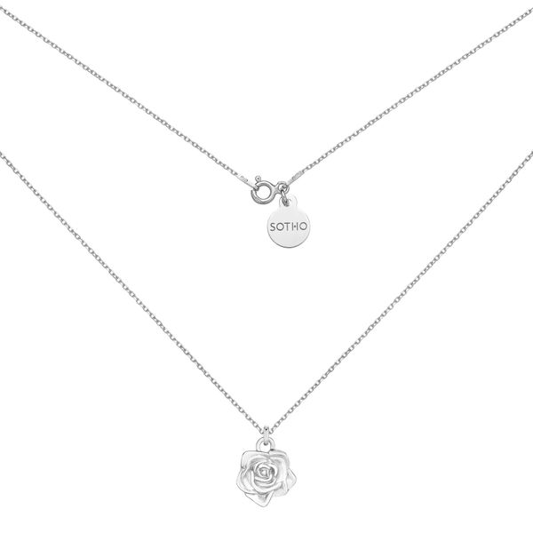 Srebrny naszyjnik z różą