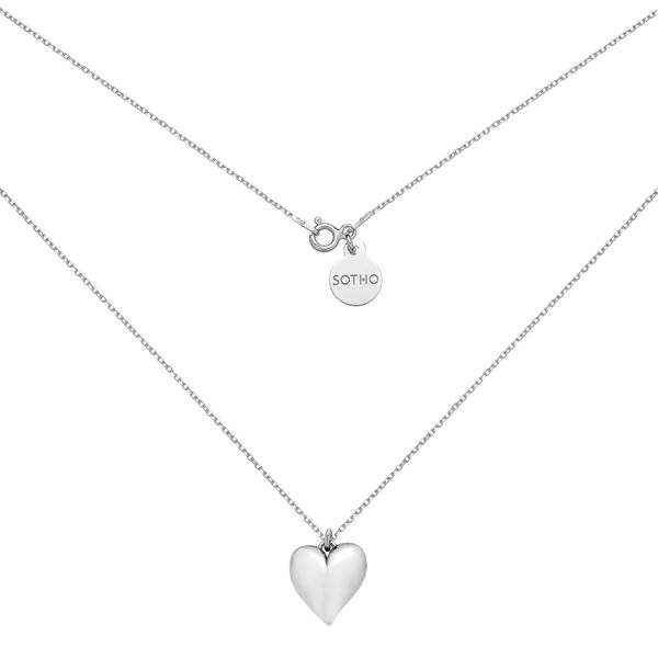 Srebrny naszyjnik z dużym serduszkiem Srebrny naszyjnik z dużym serduszkiem