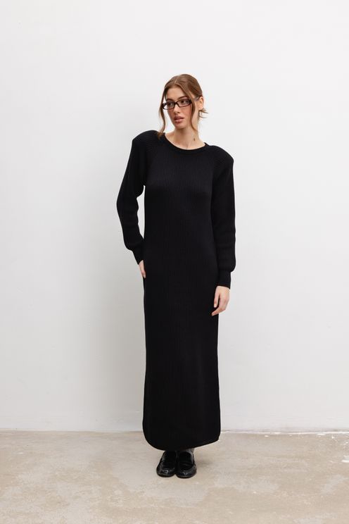 Sukienka dzianinowa organic z kaszmirem black