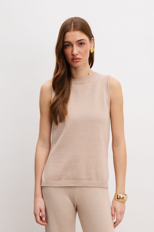 Bluzka nude organiczna z kaszmirem 