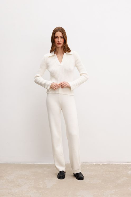 Polo organic z kaszmirem cream