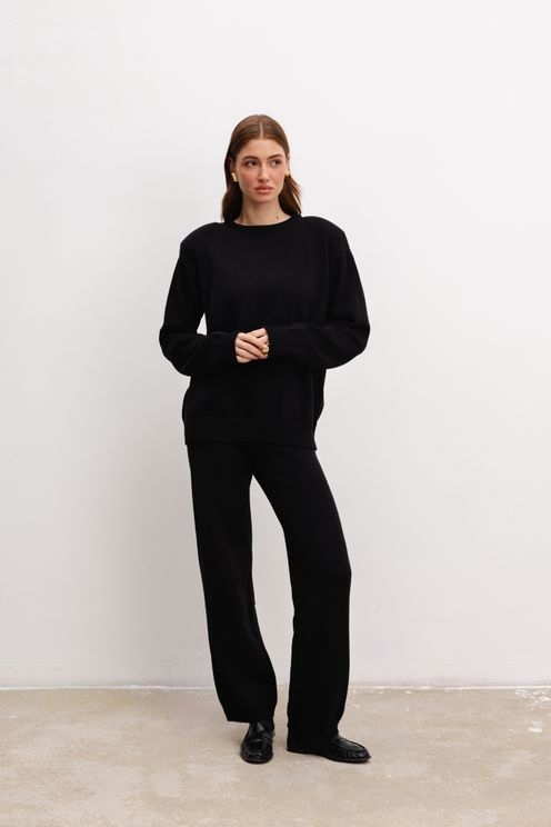 Sweter z poduszkami organic z kaszmirem black Sweter z poduszkami organic z kaszmirem black