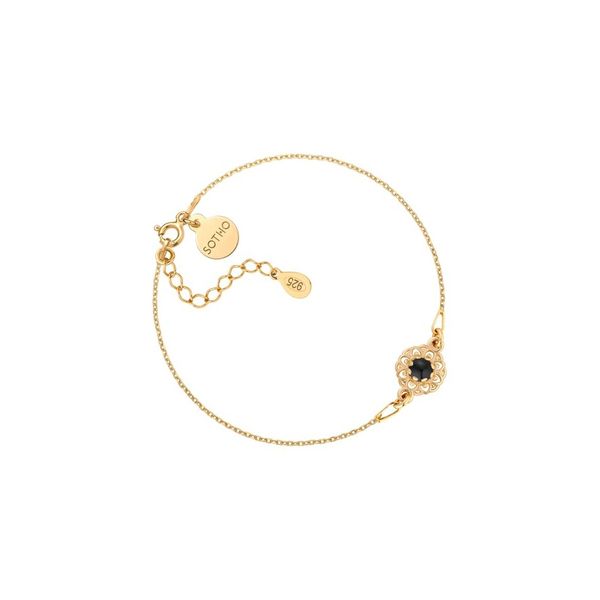 Złota bransoletka z onyksem