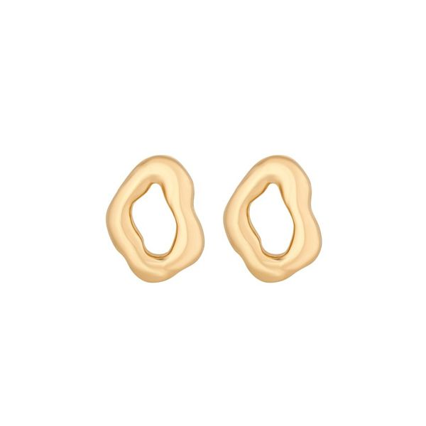 Złote balonowe kolczyki