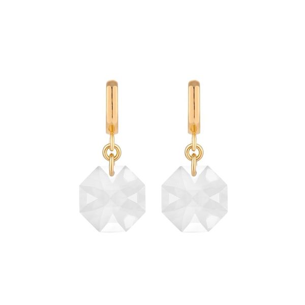 Złote kolczyki z bezbarwnymi kryształami SWAROVSKI® CRYSTAL