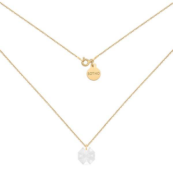 Złoty naszyjnik z bezbarwnym kryształem SWAROVSKI® CRYSTAL