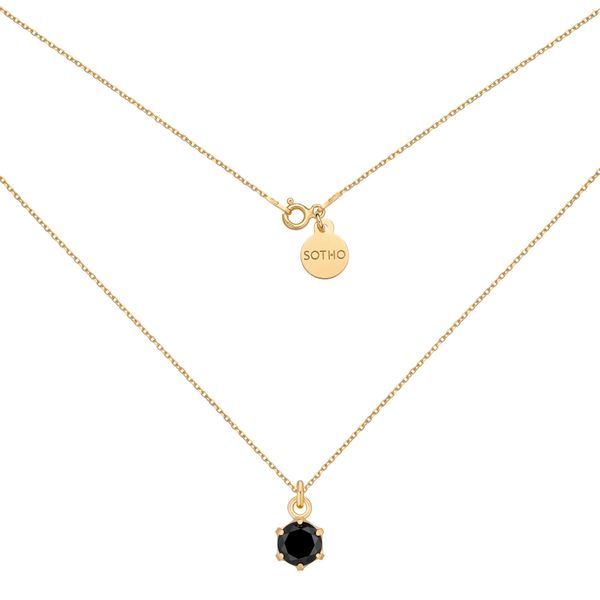 Złoty naszyjnik z czarną cyrkonią Złoty naszyjnik z czarną cyrkonią